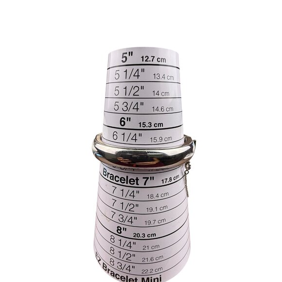 Vintage Silver Tone Womens Hinged Bracelet With Baguette-Cut Glass Accents - Picture 5 of 5